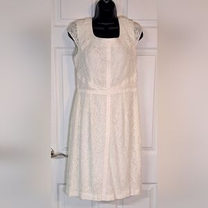 Kay Unger Cream Cap Sleeve Dress